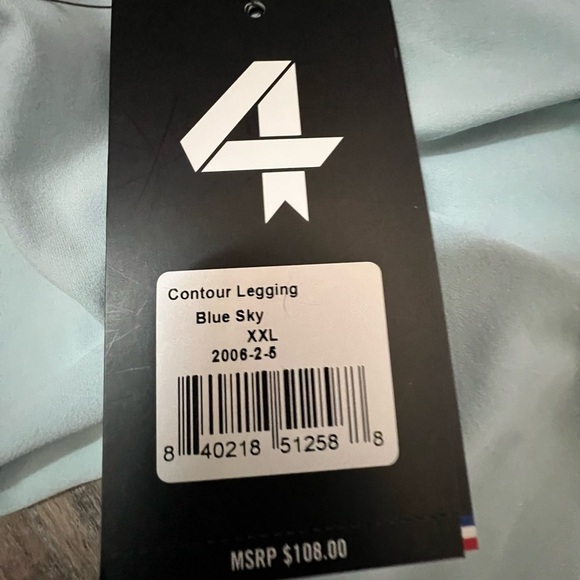 Fourlaps Contour Leggings Women's XXL Sky Blue Athletic Fit 7/8 - Picture 5 of 6